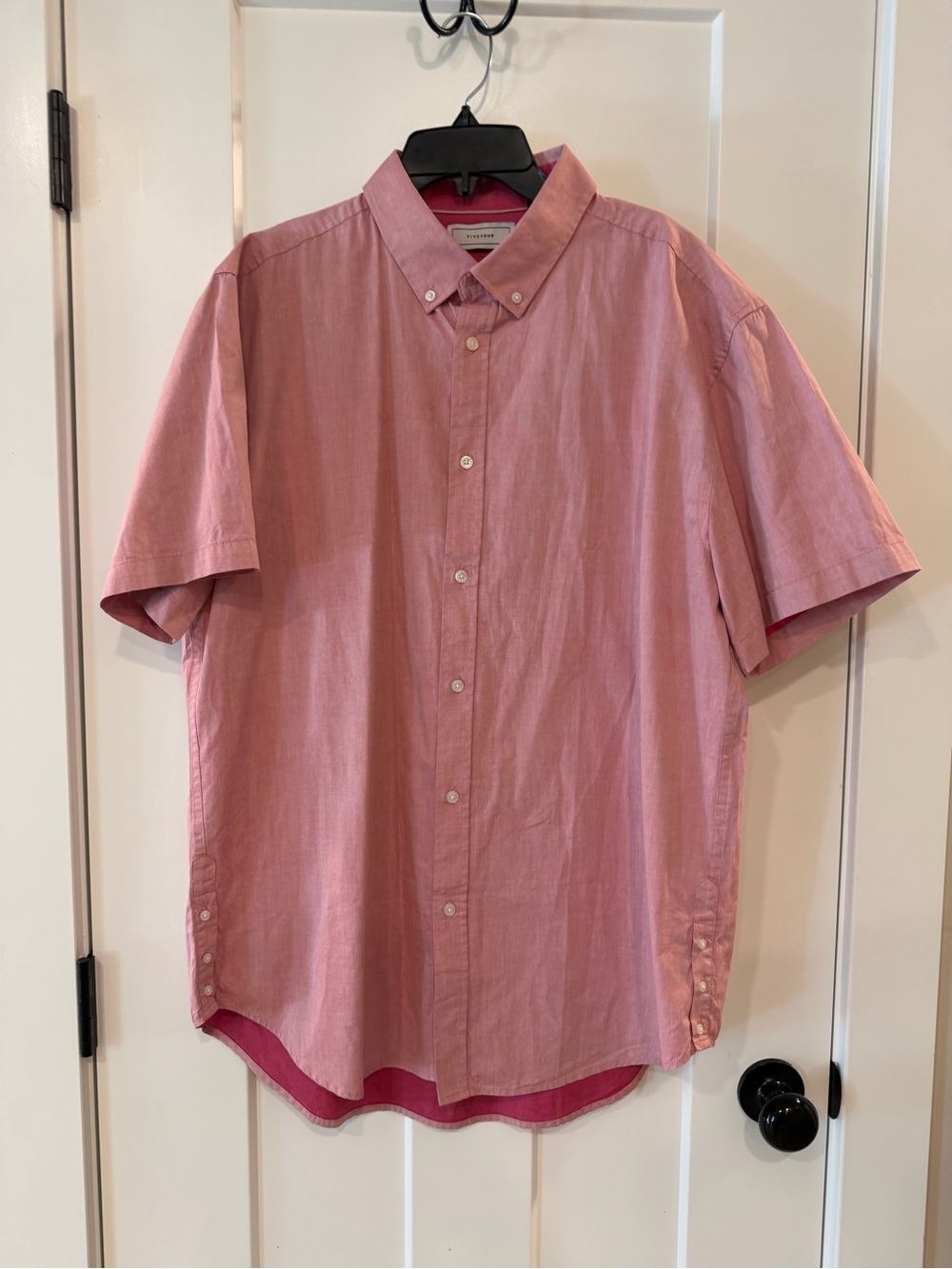 Five Four Men’s Pink 100% Cotton Short-Sleeve Button-Down Shirt Size XL